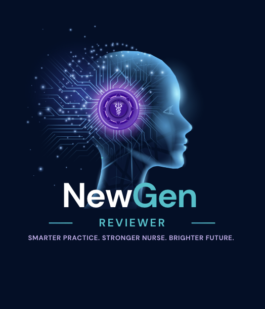 NewGen Reviewer cover featuring a digital nursing profile